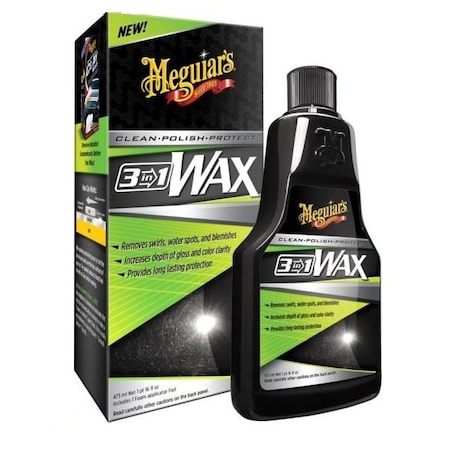 Meguiars Blend Of Synthetic Polymers And Carnauba 16 Ounce Bottle With Foam Applicator Pad Single G191016